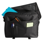 Porte-documents en polyester 600D avec plusieurs poches San Francisco couleur noir troisième vue