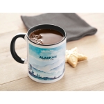 Mug pour sublimation avec anse et intérieur colorés 300ml Sublim Color couleur noir quatrième vue d'ambiance 2