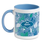 Mug pour sublimation avec anse et intérieur colorés 300ml Sublim Color couleur bleu troisième vue principale
