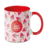 Mug pour sublimation avec anse et intérieur colorés 300ml Sublim Color couleur rouge deuxième vue principale