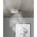 Détecteur de fumée personnalisé avec votre logo SmokeGuard couleur blanc vue d'ambiance