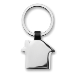 Élégant porte-clés avec maison en nickel à la finition brillante Domus couleur noir