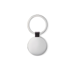 Élégant porte-clés rond en nickel brillant pour les entreprises Circle couleur noir