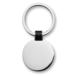 Élégant porte-clés rond en nickel brillant pour les entreprises Circle couleur noir troisième vue