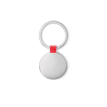 Élégant porte-clés rond en nickel brillant pour les entreprises Circle couleur rouge
