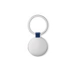 Élégant porte-clés rond en nickel brillant pour les entreprises Circle couleur bleu roi