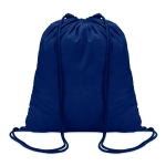 Sac à dos à cordelette personnalisable en coton de 100 g/m2 Eco Trend couleur bleu