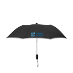 Parapluie pliant semi-automatique avec poignée et housse Ø 93 cm couleur noir vue avec zone d'impression