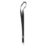 Lanyard personnalisé de 2 cm avec boucle et fermoir BasicStyle Extra couleur noir