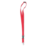 Lanyard personnalisé de 2 cm avec boucle et fermoir BasicStyle Extra couleur rouge