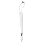Lanyard personnalisé de 2 cm avec boucle et fermoir BasicStyle Extra couleur blanc