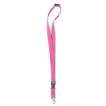 Lanyard personnalisé de 2 cm avec boucle et fermoir BasicStyle Extra couleur rose