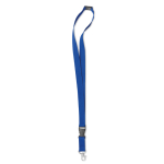 Lanyard personnalisé de 2 cm avec boucle et fermoir BasicStyle Extra couleur bleu roi