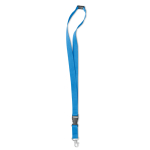 Lanyard personnalisé de 2 cm avec boucle et fermoir BasicStyle Extra couleur cyan