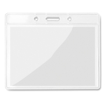 Porte-badge personnalisable transparent de 10 x 8 cm Pass couleur transparent deuxième vue
