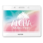 Porte-badge personnalisable transparent de 10 x 8 cm Pass couleur transparent quatrième vue prinicipale