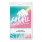Porte-badge vertical transparent personnalisé VertiPass couleur transparent troisième vue principale
