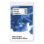 Porte-badge vertical transparent personnalisé VertiPass couleur transparent