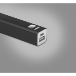 Batterie externe personnalisée pas chère en aluminium de 2.200 mAh Alu couleur noir troisième vue