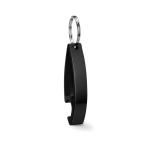 Porte-clés décapsuleur en aluminium coloré brillant Alucolors couleur noir