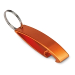 Porte-clés décapsuleur en aluminium coloré brillant Alucolors couleur orange troisième vue