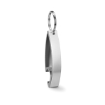 Porte-clés décapsuleur en aluminium coloré brillant Alucolors couleur argenté