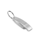 Porte-clés décapsuleur en aluminium coloré brillant Alucolors couleur argenté deuxième vue