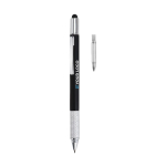 Stylo publicitaire multifonction pour la construction PowerPen couleur noir vue avec zone d'impression