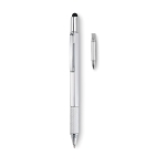 Stylo publicitaire multifonction pour la construction PowerPen couleur argenté mat deuxième vue
