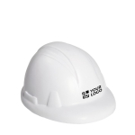 Balle antistress en forme de casque de chantier Zenmet couleur blanc vue avec zone d'impression