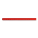 Crayon de menuisier promotionnel ovale avec règle de 14cm Metrum couleur rouge