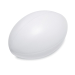 Ballon de rugby antistress pour publicité et merchandising Zenby couleur blanc deuxième vue