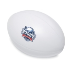 Ballon de rugby antistress pour publicité et merchandising Zenby couleur blanc deuxième vue principale