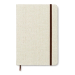 Bloc-notes à couverture rustique A5 avec des pages à rayures Canvas couleur beige