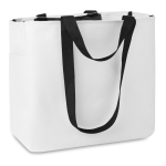 Sac cabas personnalisés en polyester 600D avec poche intérieure Konyu couleur blanc