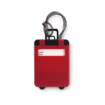 Etiquette de bagage personnalisée en forme de valise Trolley couleur rouge