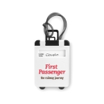Etiquette de bagage personnalisée en forme de valise Trolley couleur blanc deuxième vue principale