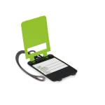 Etiquette de bagage personnalisée en forme de valise Trolley couleur vert deuxième vue