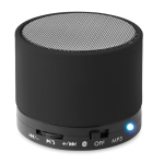 Enceinte Bluetooth circulaire colorée et personnalisée avec logo Soul couleur noir