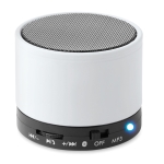 Enceinte Bluetooth circulaire colorée et personnalisée avec logo Soul couleur blanc