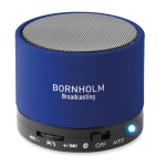 Enceinte Bluetooth circulaire colorée et personnalisée avec logo Soul couleur bleu roi vue principale
