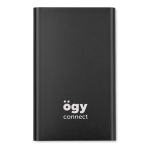 Power Bank personnalisé en aluminium de 4.000 mAh Powercard Alu couleur noir deuxième vue principale