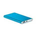 Power Bank personnalisé en aluminium de 4.000 mAh Powercard Alu couleur bleu