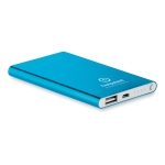 Power Bank personnalisé en aluminium de 4.000 mAh Powercard Alu couleur bleu deuxième vue principale