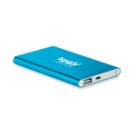 Power Bank personnalisé en aluminium de 4.000 mAh Powercard Alu couleur bleu deuxième vue principale