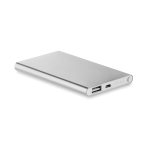 Power Bank personnalisé en aluminium de 4.000 mAh Powercard Alu couleur argenté mat