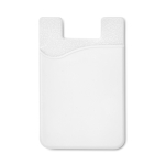 Porte-cartes personnalisé en silicone avec ruban adhésif SilconCase couleur blanc