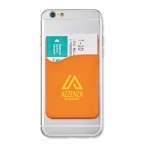 Porte-cartes personnalisé en silicone avec ruban adhésif SilconCase couleur orange deuxième vue principale