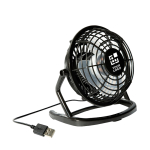 Ventilateur USB publicitaire design avec câble USB Vintage couleur noir vue avec zone d'impression