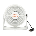 Ventilateur USB publicitaire design avec câble USB Vintage couleur blanc troisième vue principale